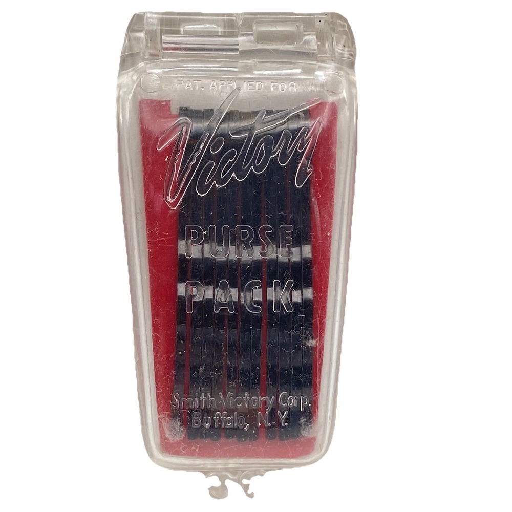 Vintage Victory Purse Pack Black Bobby Pins With Clear Hard Case For Hair